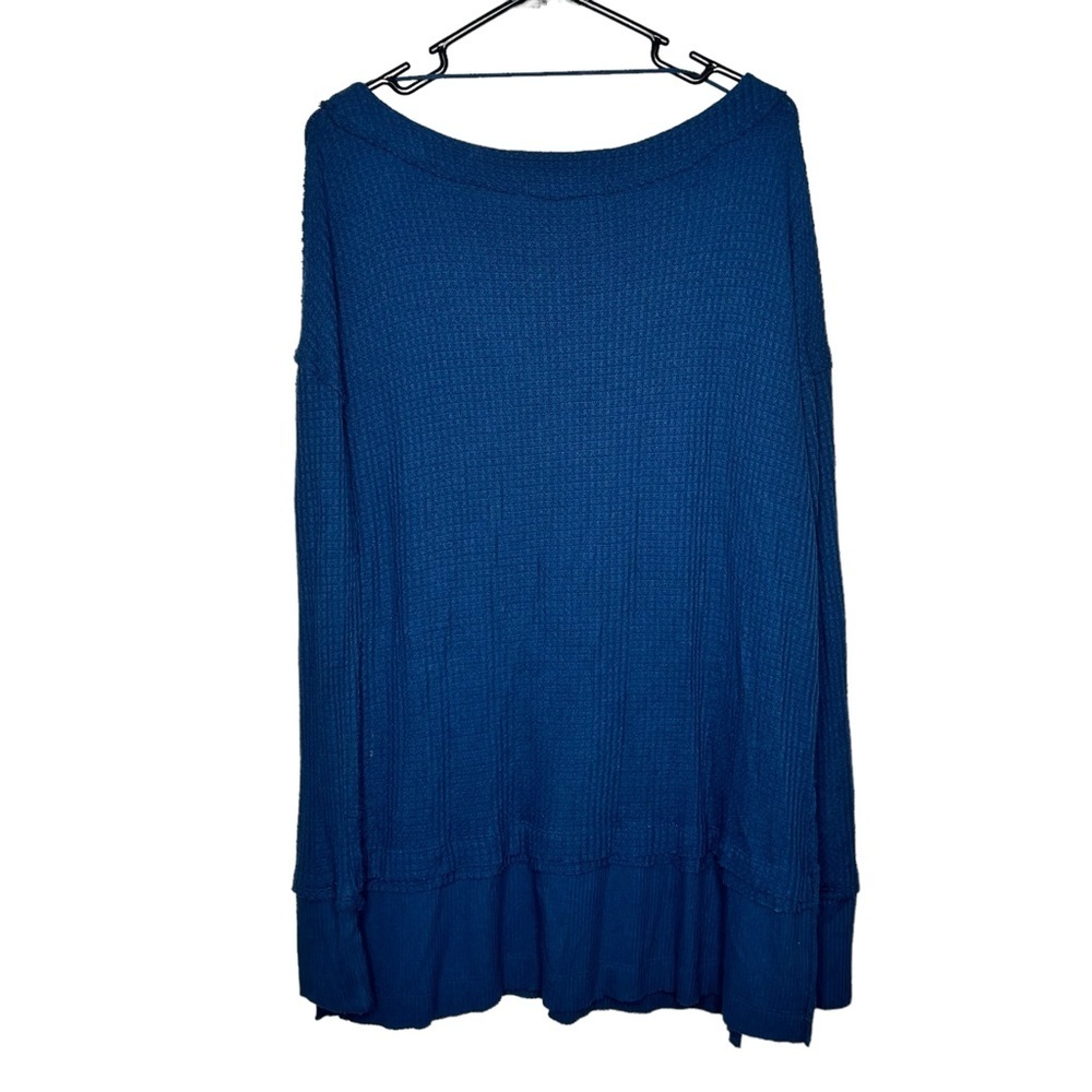 Women's Blue Ribbed Top - Picture 5 of 9
